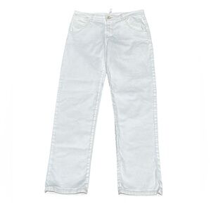 Lorena Antoniazzi white midrise cotton straight leg jeans Made in Italy luxury